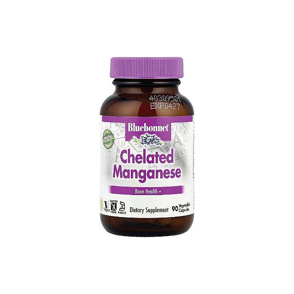 Manganês Quelado Chelated Manganese 10mg 90 Cápsulas - Bluebonnet Nutrition
