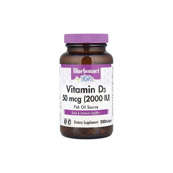 Vitamina D3 2.000 UI (50mcg) Cholecalciferol 250 Softgels - Bluebonnet Nutrition