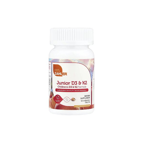 Vitamina D3 + K2 Infantil Sabor Pêssego e Damasco Chapter One 90 Mastigáveis - Zahler