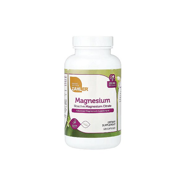 Citrato de Magnésio Bioativo Magnesium Citrate 200mg 120 Cápsulas - Zahler