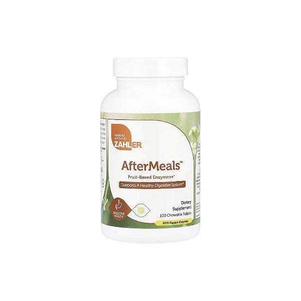 AfterMeals Enzimas Digestivas à Base de Frutas 100 Comprimidos Mastigáveis - Zahler