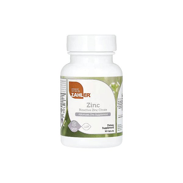Citrato de Zinco Bioativo Zinc Citrate 50mg 90 Cápsulas - Zahler