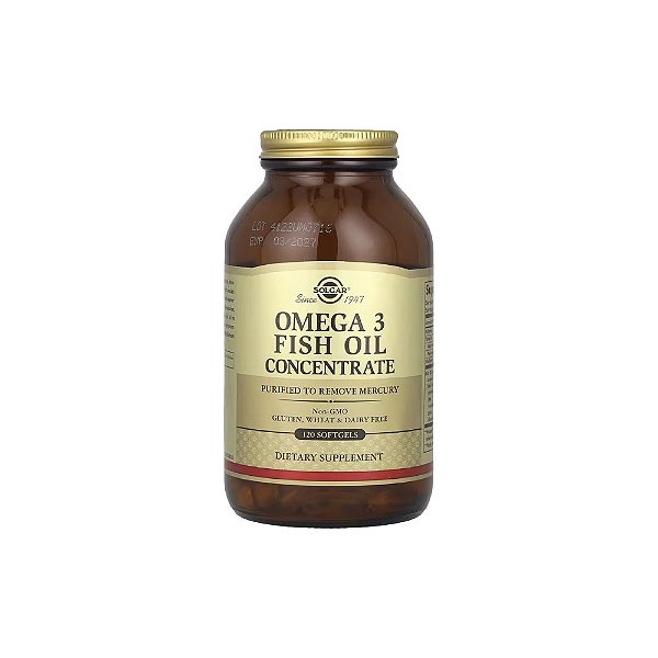 Concentrado de Óleo de Peixe Ômega-3 Omega-3 Fish Oil 120 Softgels - Solgar
