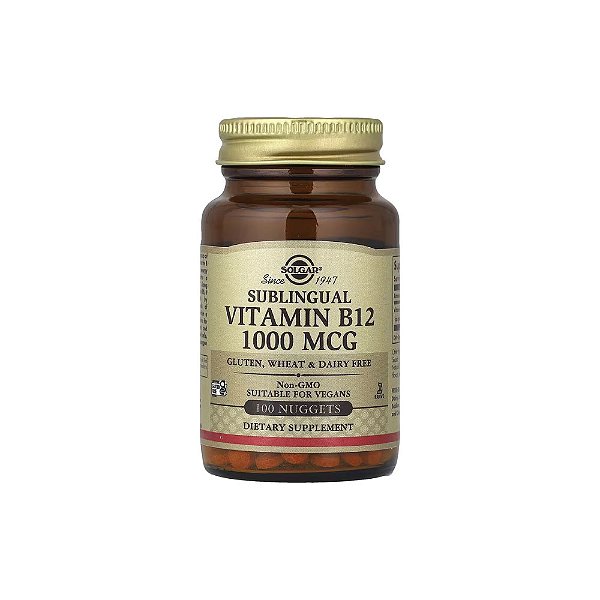 Vitamina B12 Sublingual 1.000mcg 100 Comprimidos Sublinguais - Solgar