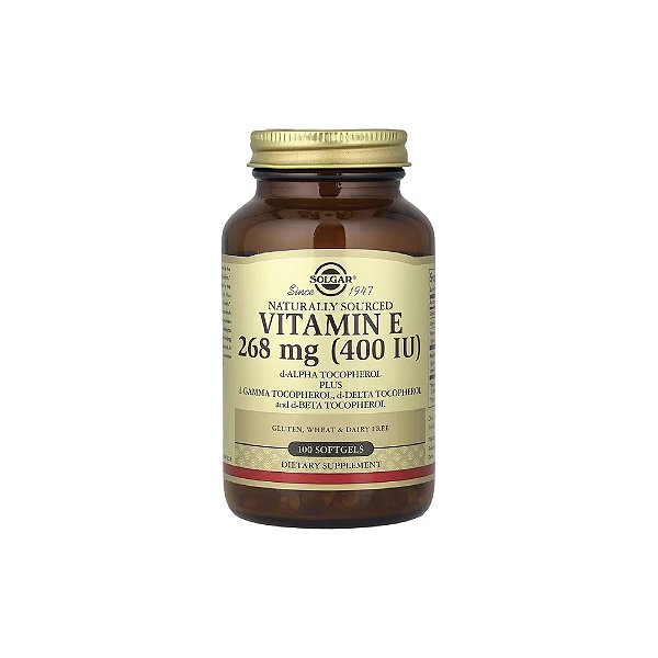 Vitamina E de Origem Natural d-Alfa-Tocoferol 268mg 100 Softgels - Solgar