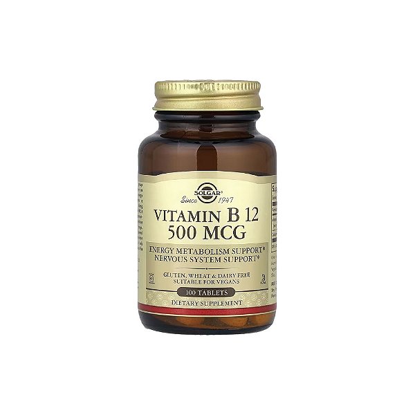 Vitamina B12 500 mcg 100 Comprimidos - Solgar