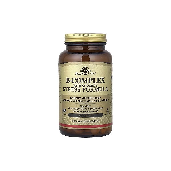 Complexo B com Fórmula para Estresse de Vitamina C 250 Comprimidos - Solgar