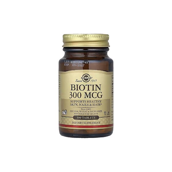 Biotina 300 mcg 100 Comprimidos - Solgar