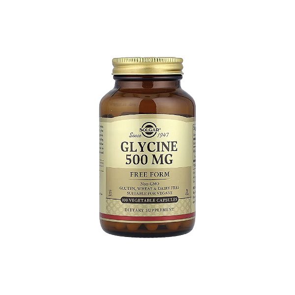 Glicina 500 mg 100 Cápsulas Vegetais - Solgar