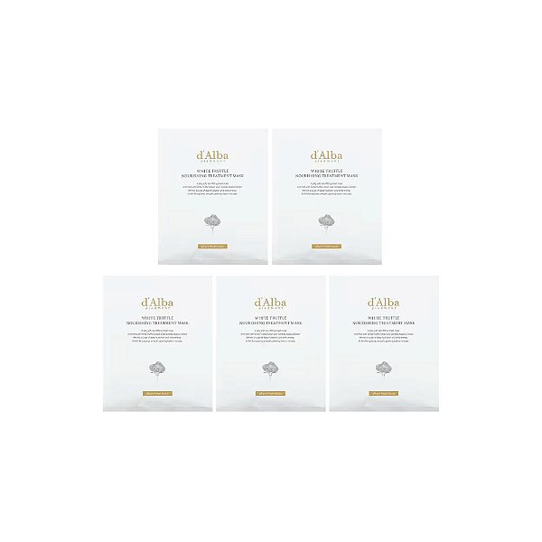 Tratamento Nutritivo de Trufa Branca Máscara de Beleza 5 Máscaras Faciais 25 ml Cada - d'Alba