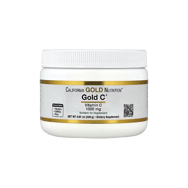 Gold C® em Pó Vitamina C de Classe USP 1.000mg 250 g - California Gold Nutrition