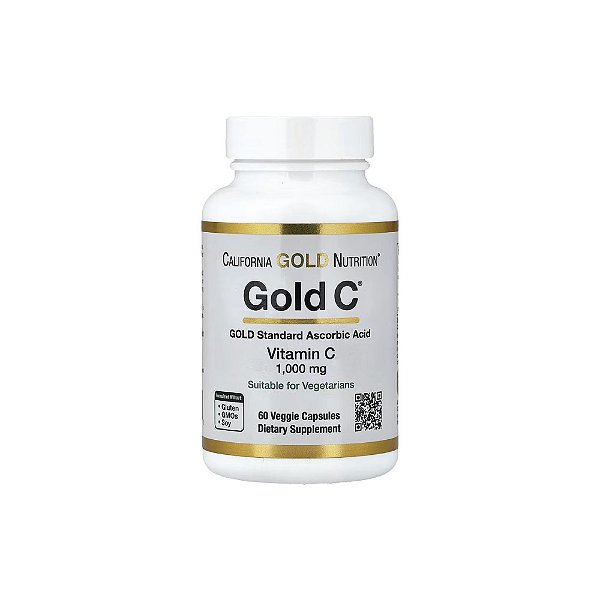 Gold C® Vitamina C de Classe USP 1.000mg 60 Cápsulas Vegetais - California Gold Nutrition