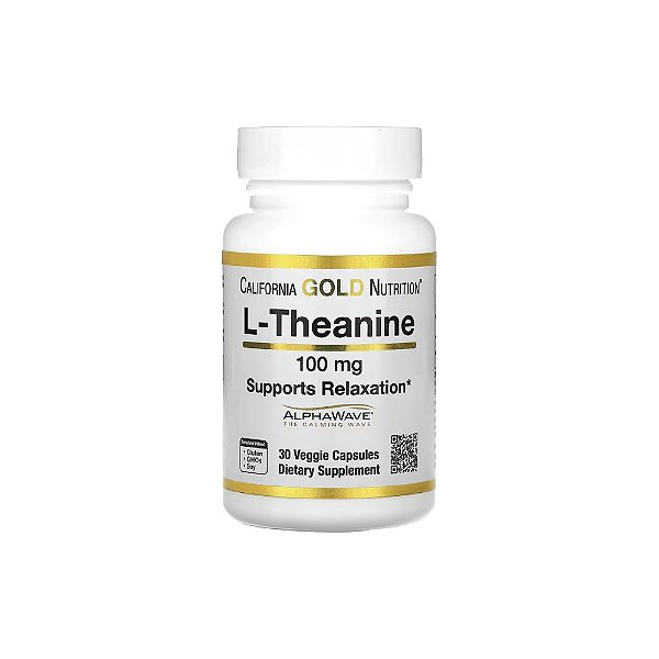 L-teanina com AlphaWave 100 mg 30 Cápsulas Vegetais - California Gold Nutrition