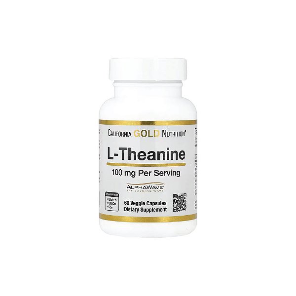 L-teanina com AlphaWave® 100 mg 60 Cápsulas Vegetais - California Gold Nutrition