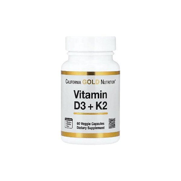 Vitamina D3 + K2 60 Cápsulas Vegetais - California Gold Nutrition