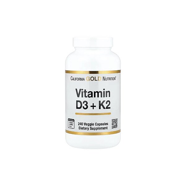Vitamina D3 + K2 240 Cápsulas Vegetais - California Gold Nutrition