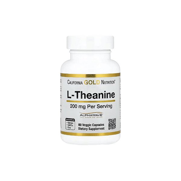 L-teanina com AlphaWave® 200 mg 60 Cápsulas Vegetais - California Gold Nutrition