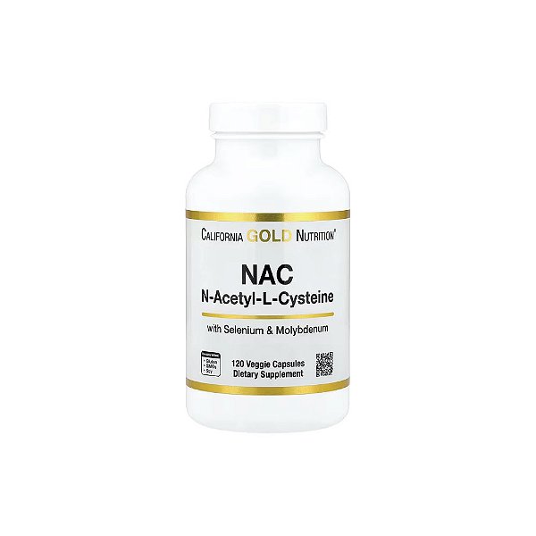 NAC Acetilcisteína com Molibdênio e Selênio 120 Cápsulas Vegetais - California Gold Nutrition
