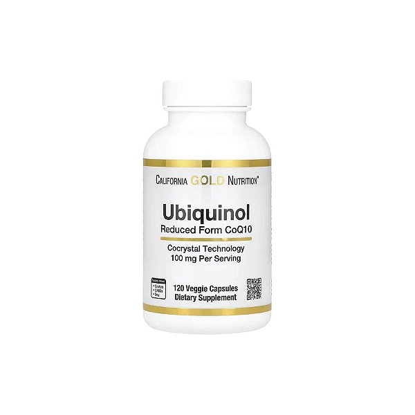 Ubiquinol CoQ10 Reduzido 100 mg 120 Cápsulas Vegetais - California Gold Nutrition