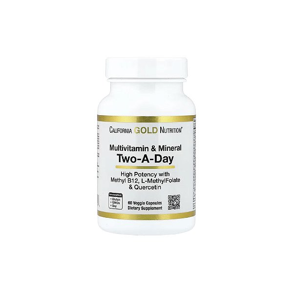 Two-a-Day Multivitamínico e Minerais 2 por Dia 60 Cápsulas Vegetais - California Gold Nutrition