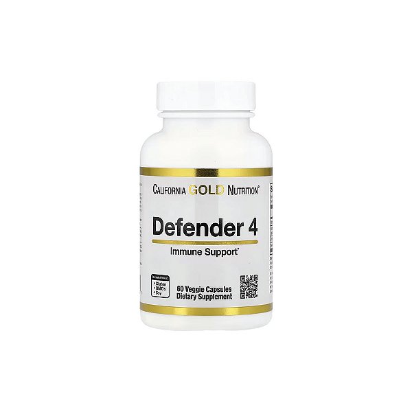 Defender 4 com Vitamina C Vitamina D Zinco e Selênio 60 Cápsulas Vegetais - California Gold Nutrition