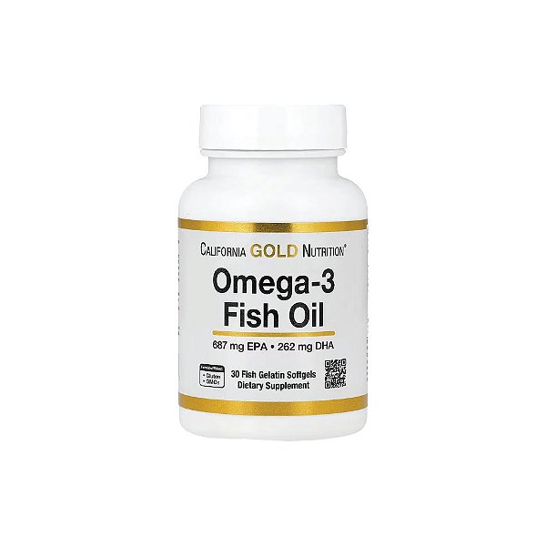 Óleo de Peixe Ômega-3 30 Cápsulas Gelatinosas (1.250mg por Cápsula) - California Gold Nutrition