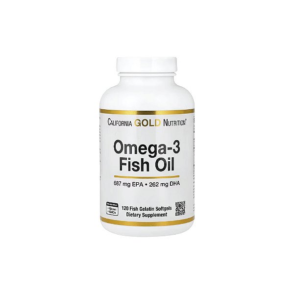 Óleo de Peixe Ômega-3 120 Cápsulas Gelatinosas (1.250mg por Cápsula) - California Gold Nutrition