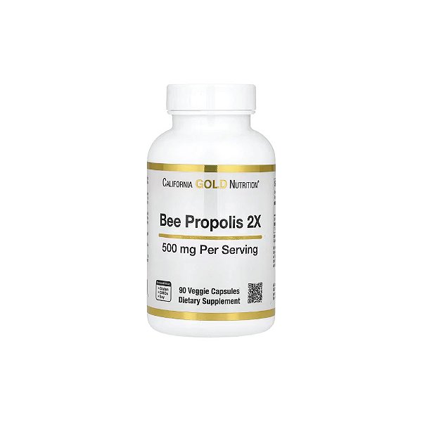 Própolis de Abelha 2X Extrato Concentrado 500 mg 90 Cápsulas Vegetais - California Gold Nutrition