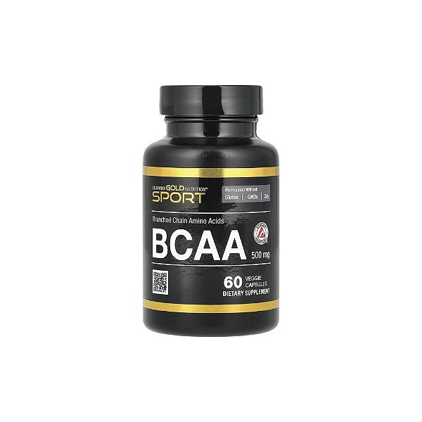 BCAA Aminoácidos de Cadeia Ramificada AjiPure® 2:11 500 mg 60 Cápsulas Vegetais - California Gold Nutrition