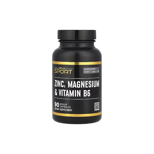 Sport Zinco Magnésio e Vitamina B6 90 Cápsulas Vegetais - California Gold Nutrition