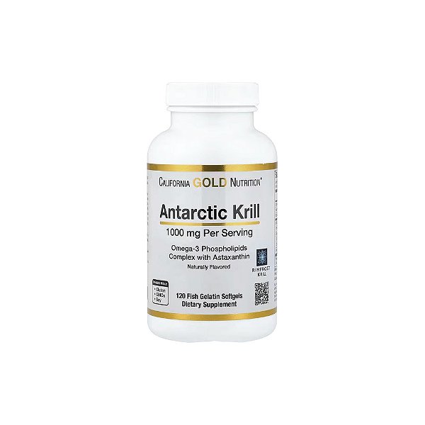 Óleo de Krill Antártico 1000mg 120 Cápsulas - California Gold - California Gold Nutrition