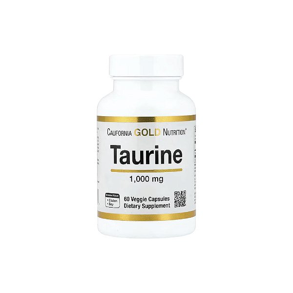 Taurina 1.000mg 60 Cápsulas Vegetais - California Gold Nutrition