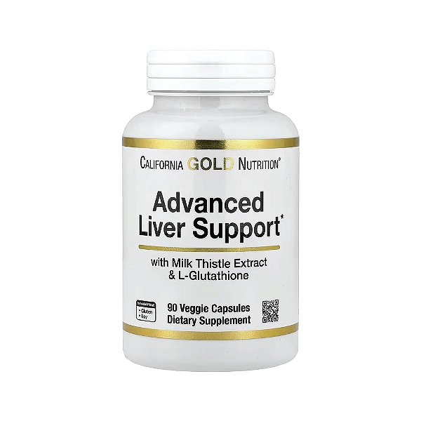Advanced Liver Support com Extrato de Cardo-Mariano L-Glutationa Ácido Tióctico e Extrato da Semente de Uva 90 Cápsulas Vegetais - California Gold Nutrition