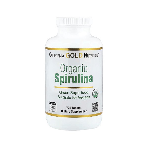 Espirulina Orgânica 720 Comprimidos - California Gold Nutrition