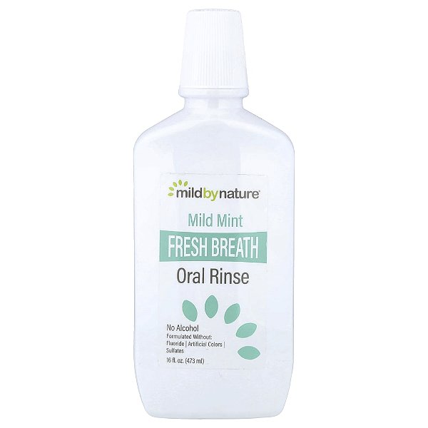 Enxaguante Bucal para um Hálito Fresco Sem Álcool Menta Suave 473 ml - Mild By Nature