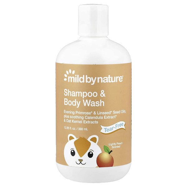 Shampoo e Sabonete Líquido para Bebês Sem Lágrimas Pêssego 380 ml - Mild By Nature