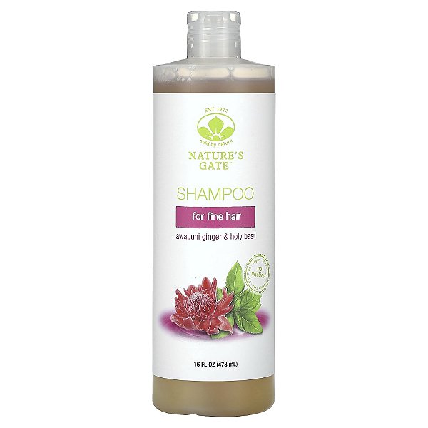 Nature's Gate Shampoo de Gengibre Awapuhi e Manjericão Santo para Cabelos Finos 473 ml - Mild By Nature