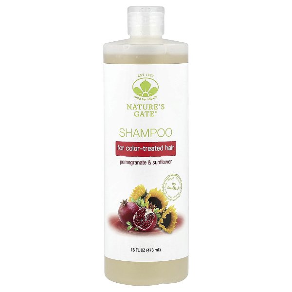 Nature's Gate Shampoo de Romã e Girassol para Cabelos Tingidos 473 ml - Mild By Nature