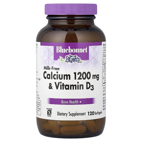 Cálcio 1200mg e Vitamina D3 120 Cápsulas Cápsulas Gelatinosas - Bluebonnet Nutrition