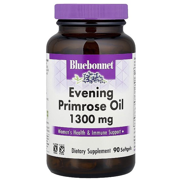 Óleo de prímula 1300 mg 90 cápsulas Gelatinosas - Bluebonnet Nutrition