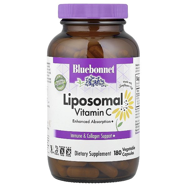 Vitamina C Lipossomal 180 Cápsulas Vegetais (500 mg por Cápsula) - Bluebonnet Nutrition