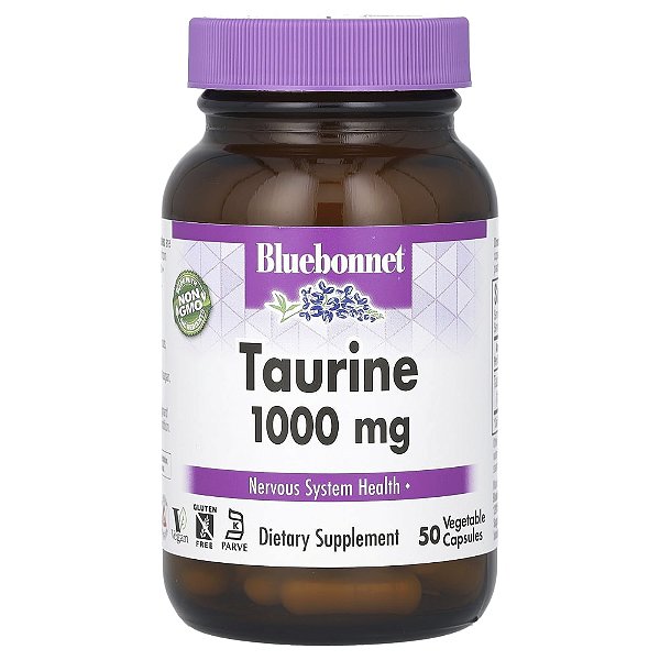 Taurina 1000mg 50 Cápsulas Vegetais - Bluebonnet Nutrition