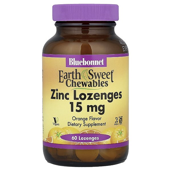 EarthSweet Pastilhas Mastigáveis de Zinco sabor Laranja 60 Pastilhas - Bluebonnet Nutrition
