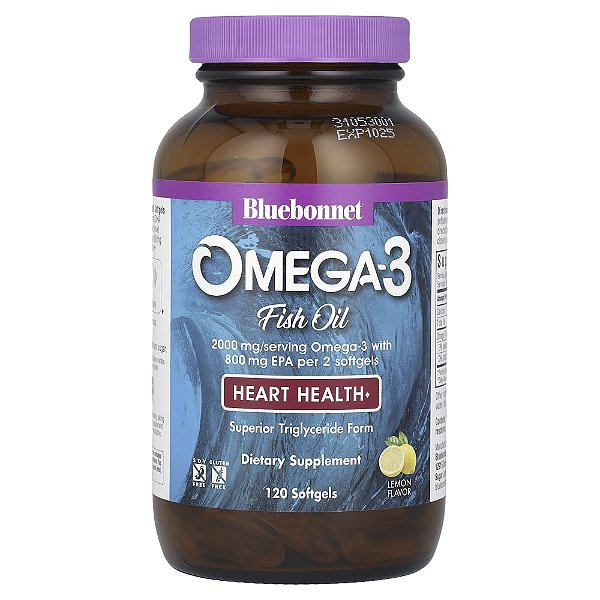 Óleo de Peixe Ômega-3 2000 mg 120 Cápsulas - Bluebonnet Nutrition