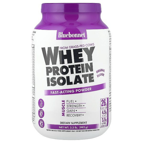 Whey Protein Isolado Sabor Original Natural 992g - Bluebonnet Nutrition