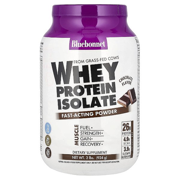 Whey Protein Isolado Chocolate Natural 924g - Bluebonnet Nutrition
