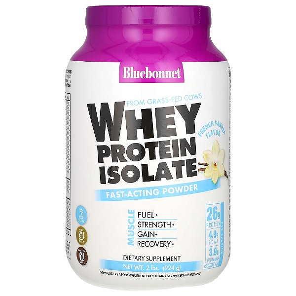 Whey Protein Isolado Baunilha Francesa 924g - Bluebonnet Nutrition