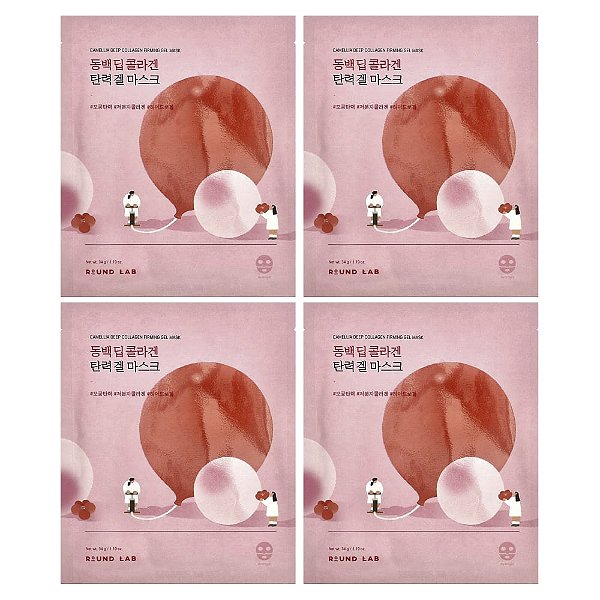 Camellia Deep Collagen Firming Gel Mask Máscara Facial 4 Unidades 34 g - Round Lab