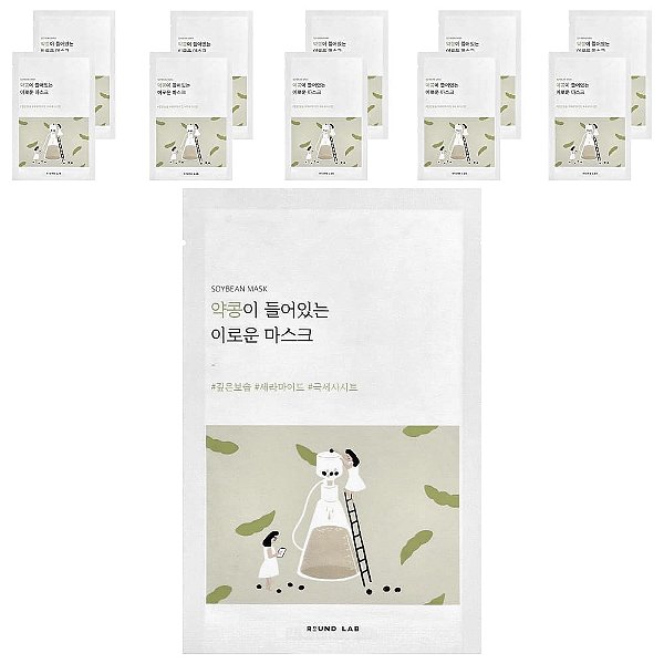 Soybean Nourishing Sheet Mask Máscara Facial 10 Unidades 27 ml - Round Lab