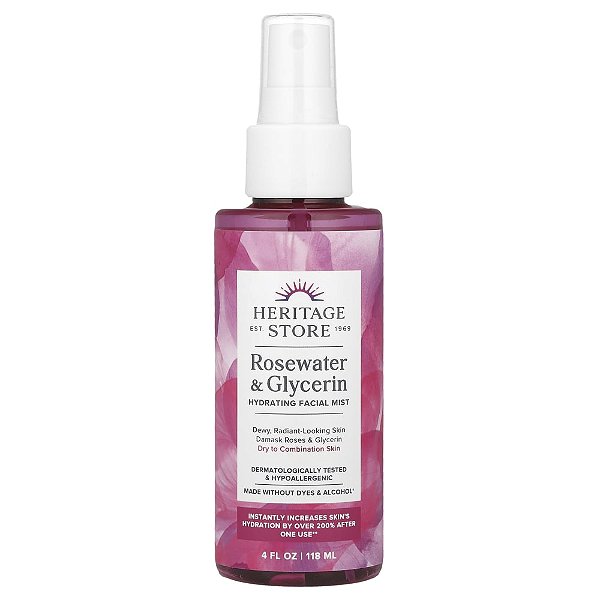 Rosewater and Glycerin Spray Facial Hidratante 118 ml - Heritage Store